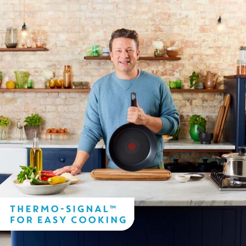 Jamie Oliver Everyday Kitchen Stainless Steel set 7 pcs. (FP 28 cm, Stewpots 16/20/24 cm w. 3 lids)