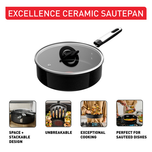 Excellence Ceramic traktörpanna 24 cm med lock