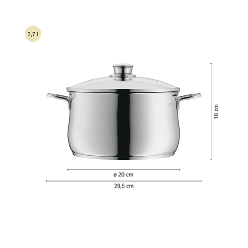 Diadem Plus gryta 20 cm /3,7 L m. Lock, Rostfritt stål Cromargan® 