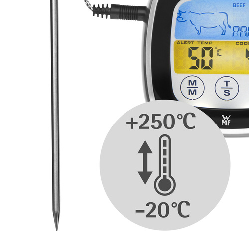 BBQ digital termometer med 5 nivåer/timer,  touch display 