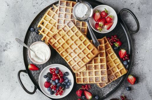 Belgiska våfflor med frukt
