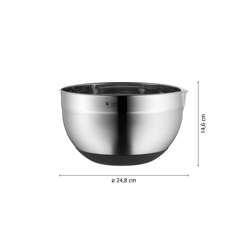 Gourmet köksskål med silikonbas  24 cm/5,1 L, Rostfritt stål 