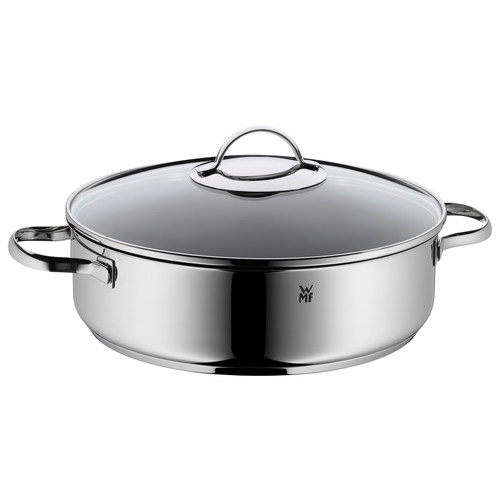 Traktörpanna 28 cm med Glaslock, Non-Stick Beläggning, Stålbotten 