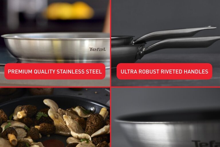 Tefal stekpannor i rostfritt stål: kvalitet och hållbarhet för mångsidig matlagning