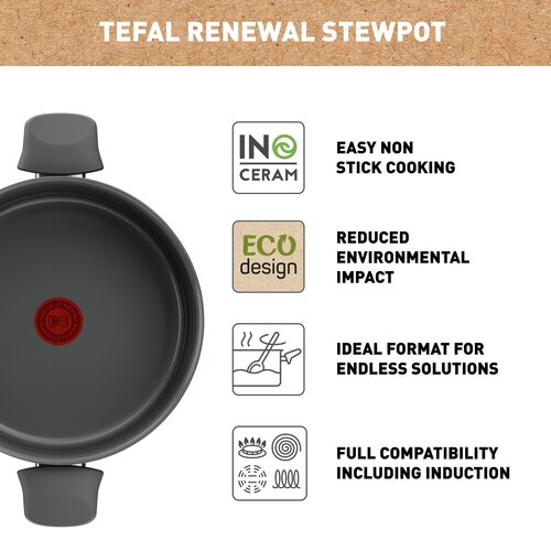 Renewal Gryta 24 cm med lock Grå 