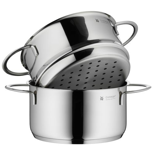 Mini gryta 16 cm /1,5L m. Ångkorg +Lock, Rostfritt stål Cromargan® 