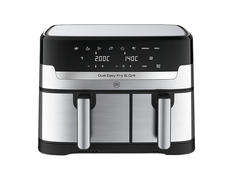 OBH NORDICA Dual Easy Fry & Grill Silver Air Fryer Recept AG905DS0