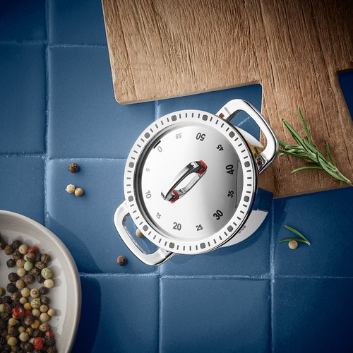 Kökstimer 60 min, design av minikastrull, Silverfärgad 