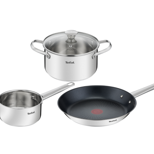 Cook eat Set Stekpanna, kastrull 4 delar Rostfritt stål 