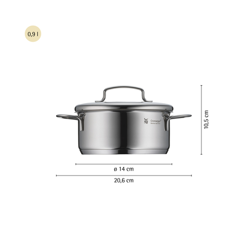 Mini gryta låg 14 cm /0,9L m. Lock rostfritt stål 18/10 Cromargan® 