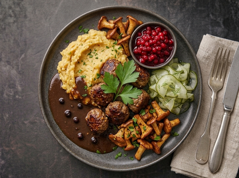 Viltköttbullar med mandelpotatispuré