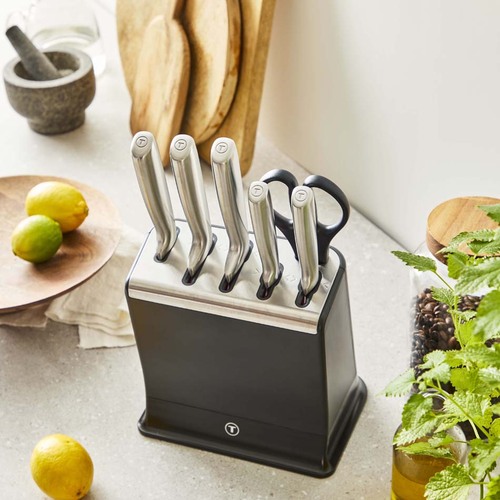 Knivset 6 delar + block, EverSharp Pro Rostfritt stål