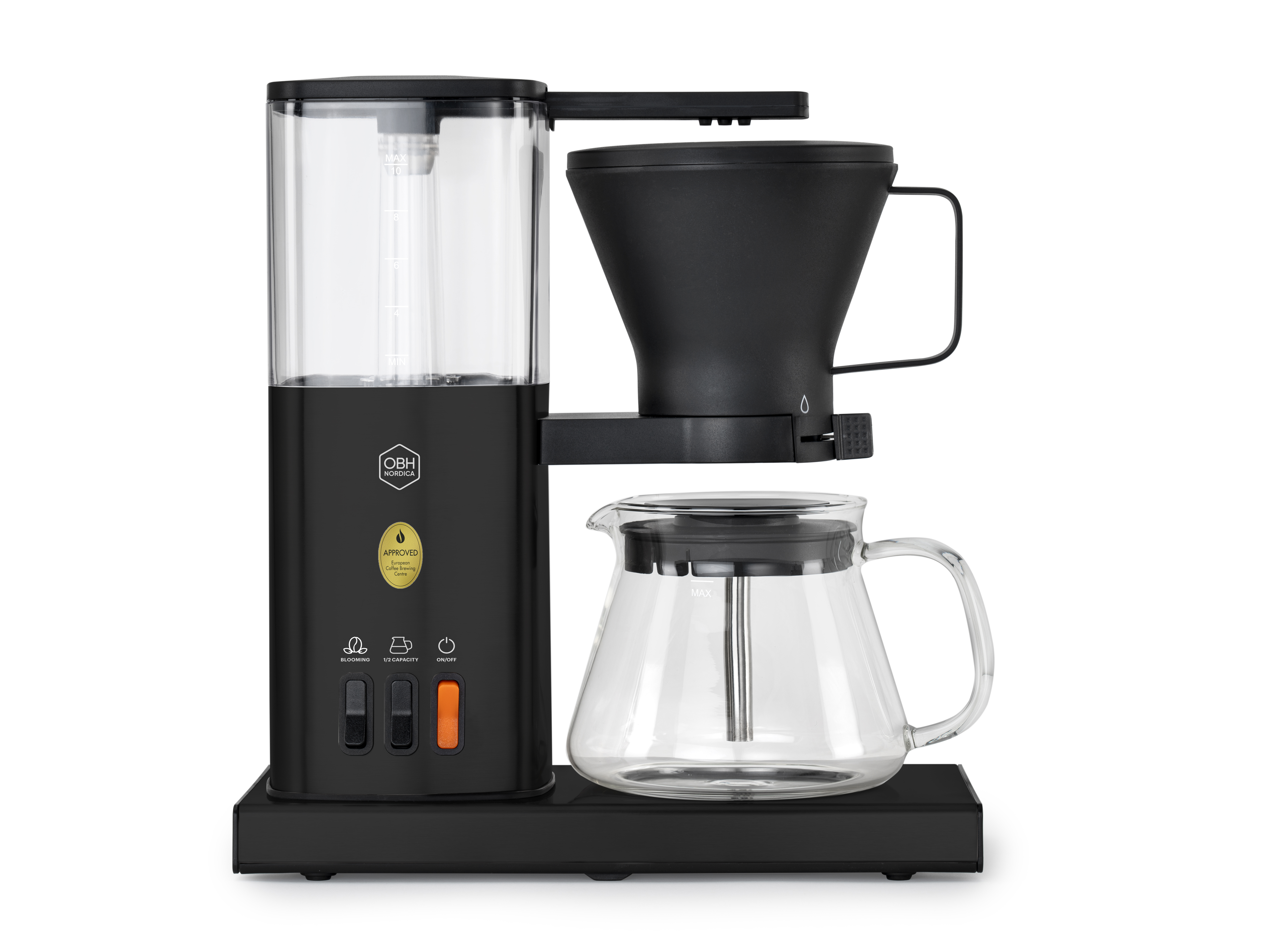 Kaffebryggarens kropp är tillverkad i aluminium