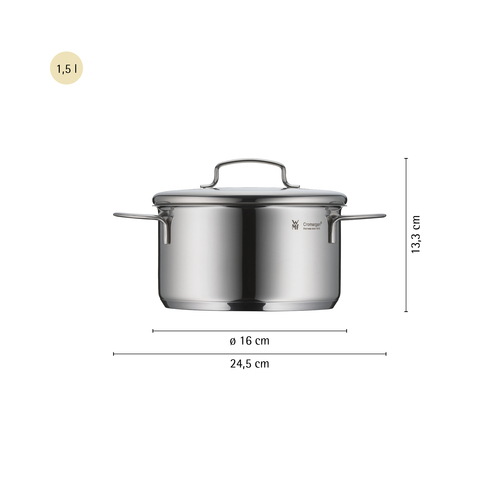 Mini gryta 16 cm /1,5L m. Lock, rostfritt stål 18/10 Cromargan® 