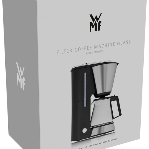 KitchenMinis kaffebryggare  med glaskanna 1-5 koppar, svart/stål 