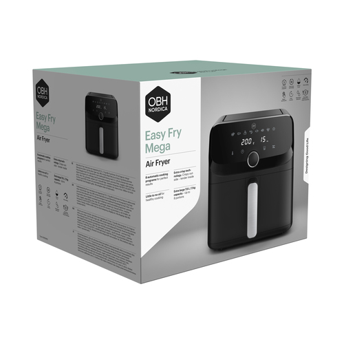 Easy Fry Mega 7,5 L Svart - Air fryer