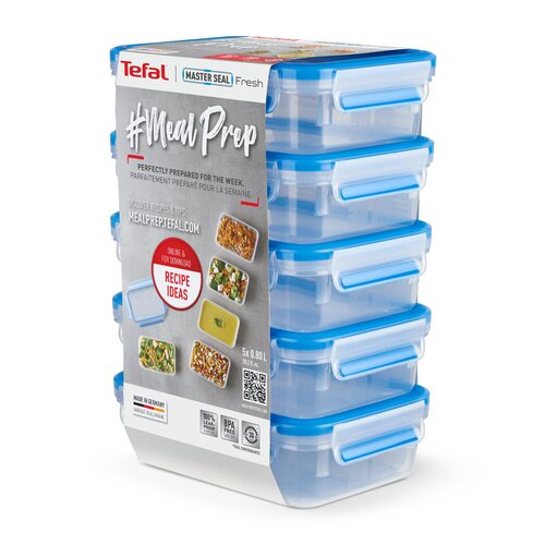 MasterSeal Mealprep Set 5 x 0,8 l Matlåda 