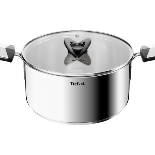 Gryta 24 cm/5,4L. med lock, Rostfritt stål Obelagd, Emotion Plus SS