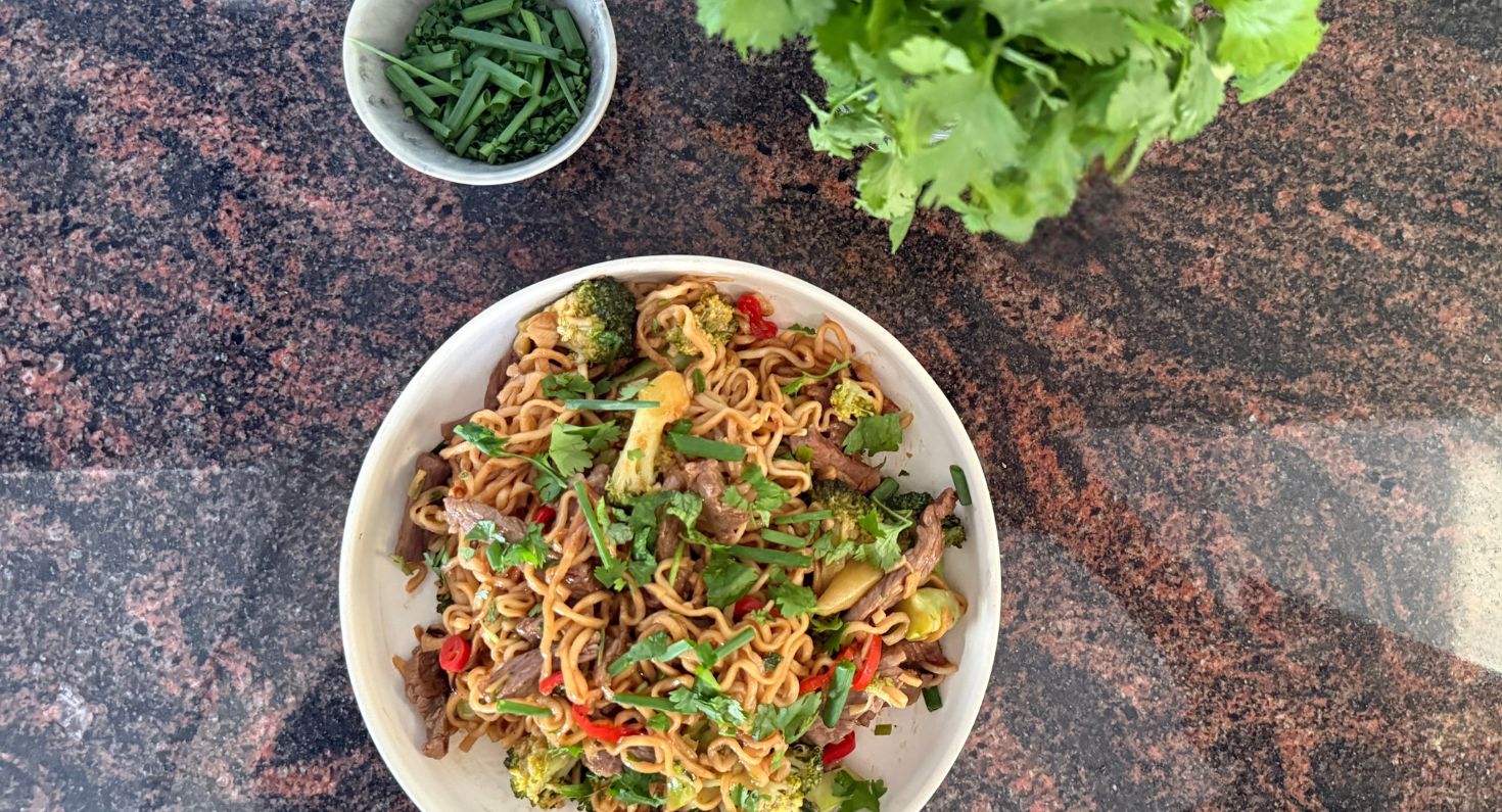 Beef noodle one pan