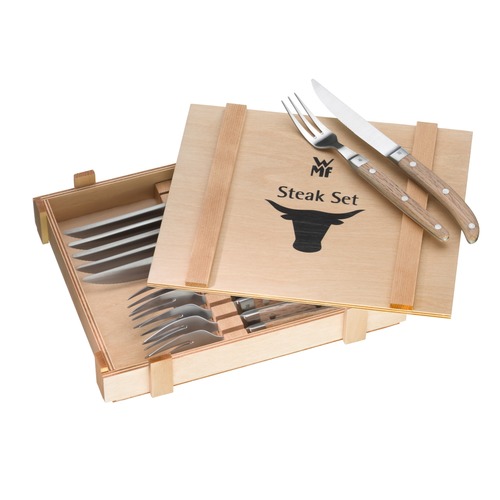 Ranch grillbestick set- 12 st, i ekträ, Rostfritt stål Cromargan® 