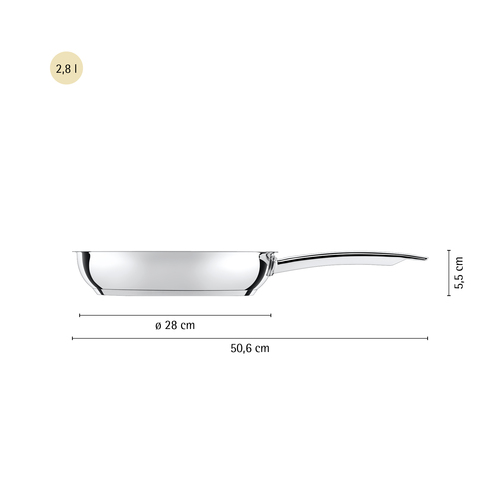 Durado stekpanna 28 cm, Keramisk Non-Stick, Stålbotten 