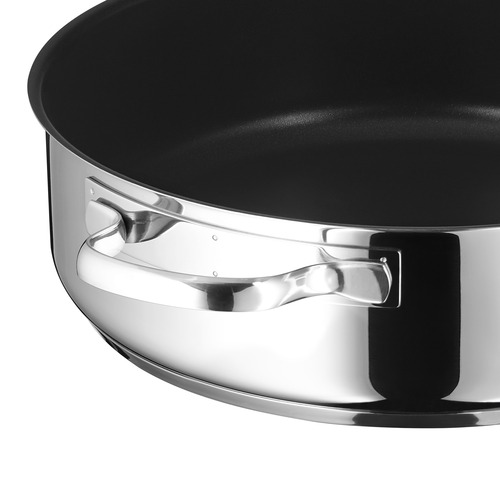 Traktörpanna 28 cm med Glaslock, Non-Stick Beläggning, Stålbotten 