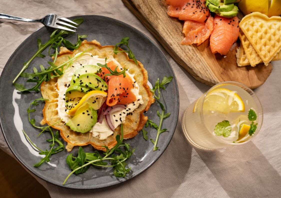 Matiga våfflor med lyxiga toppings. 