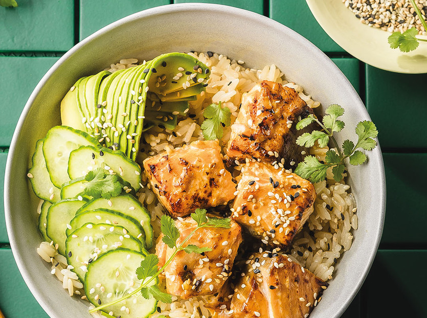 Teriyaki lax bowl