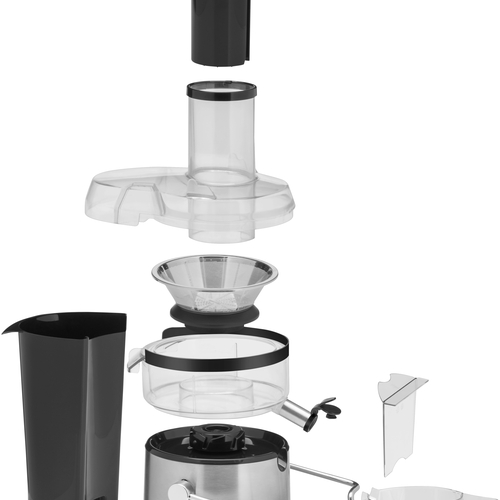Kult X juicer, råsaftcentrifug 1,2 L med 2 nivåer, rostfritt stål 