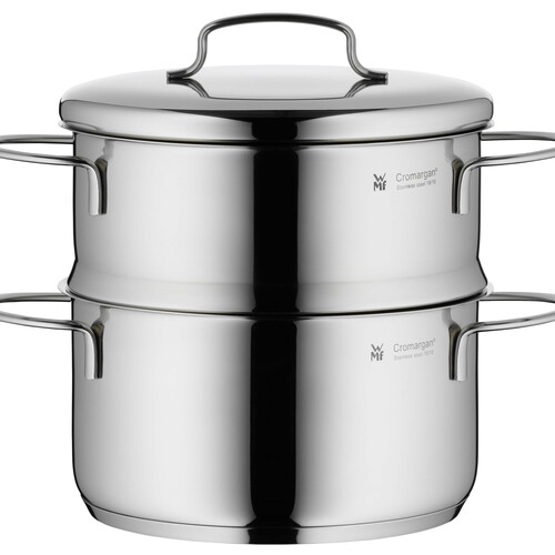Mini gryta 16 cm /1,5L m. Ångkorg +Lock, Rostfritt stål Cromargan® 