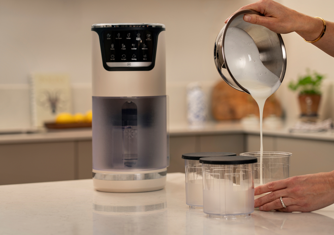 Yoghurtglass i glassmaskin