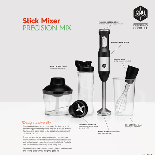 Precision Mix 2in1 Stavmixer Blender Många tillbehör 