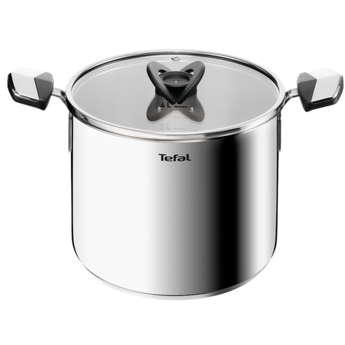 Pastagryta 22 cm/6,6 l. med lock, Rostfritt stål Obelagd, Emotion Plus SS 