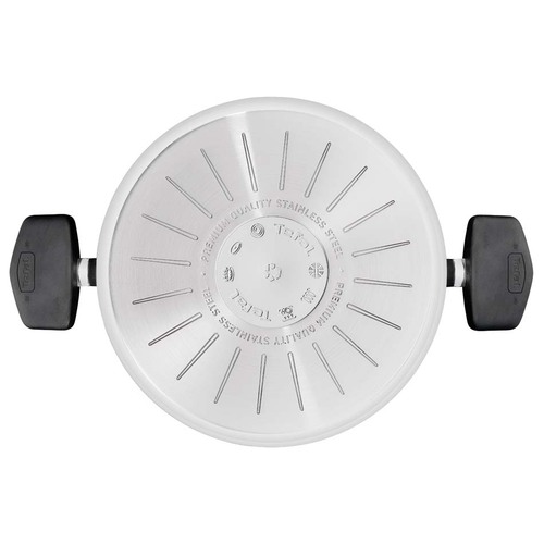 Pastagryta 22 cm/6,6 l. med lock, Rostfritt stål Obelagd, Emotion Plus SS 