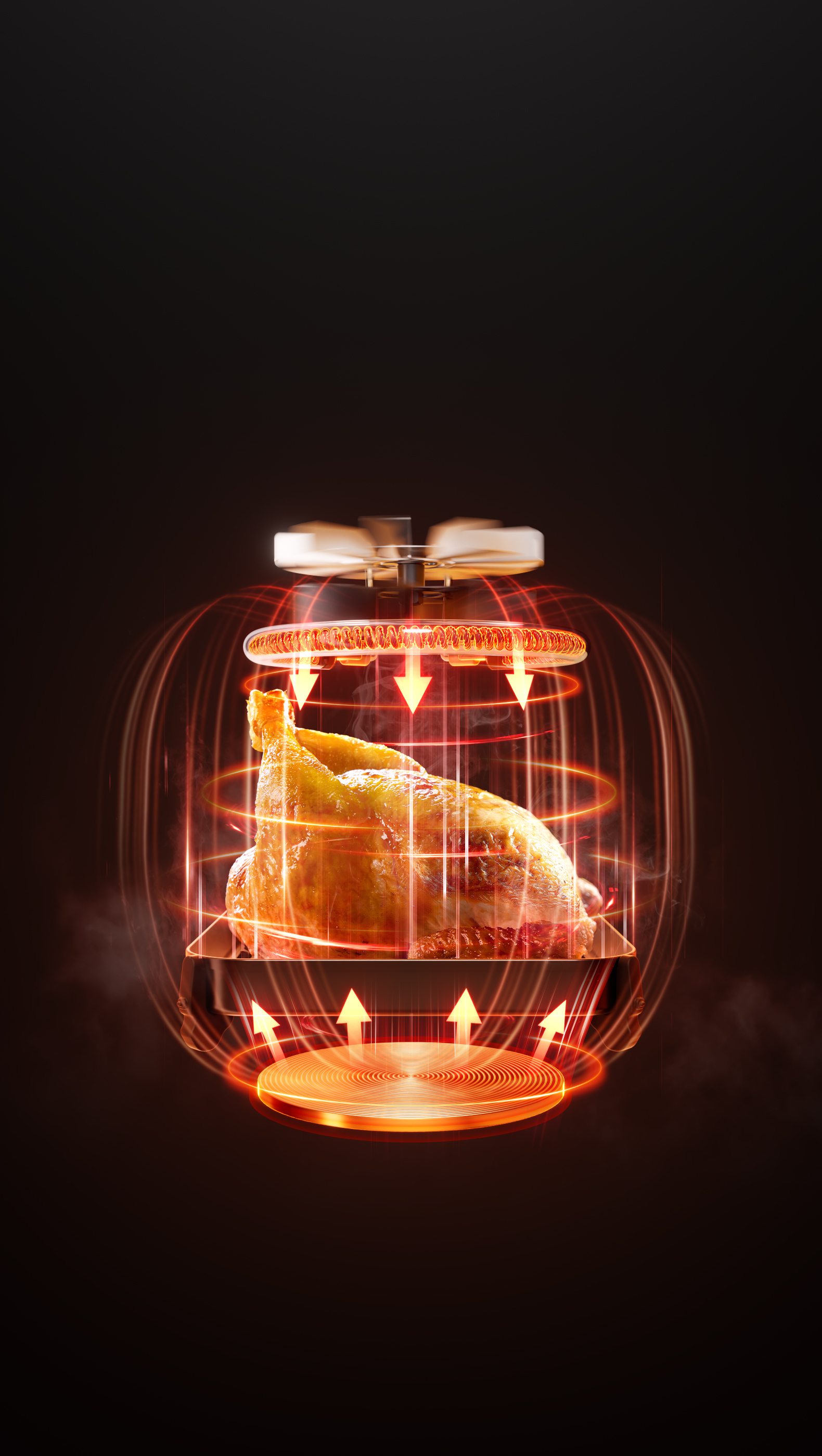 Dubbla värmeelement med revolutionerande infraröd teknik för snabb uppvärmning och krispigt resultat