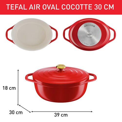 AIR Gryta Oval 30cm / 5,7L Röd 