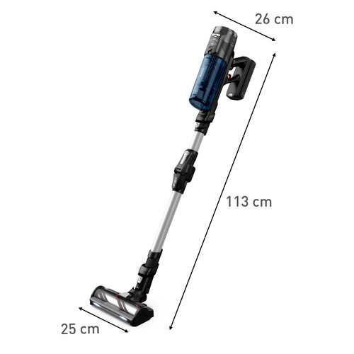 X-Force 13.60 Flex Aqua, Skaftdammsugare med Aerospin munstycke