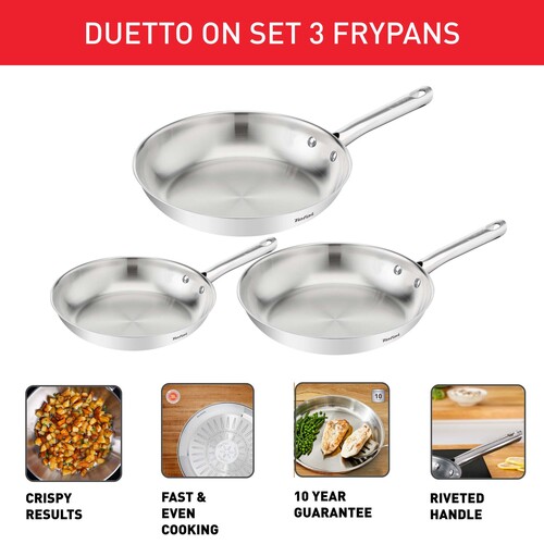 Duetto ON stekpanneset 3 delar, obelagd