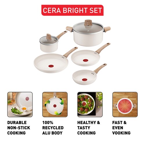 Cera Bright ON Ceramic stekpanne och grytset – 5 delar