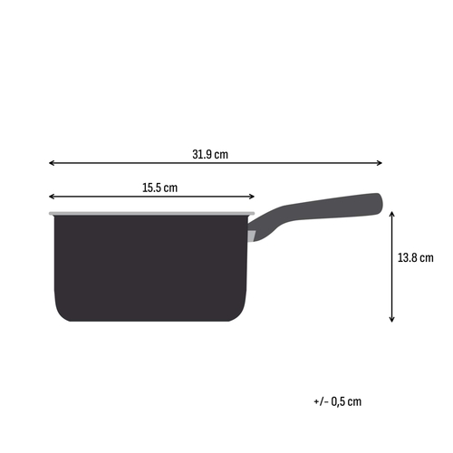 Emotion Plus SS Rostfritt stål Uncoated Kastrull 14 cm/1,3 l.