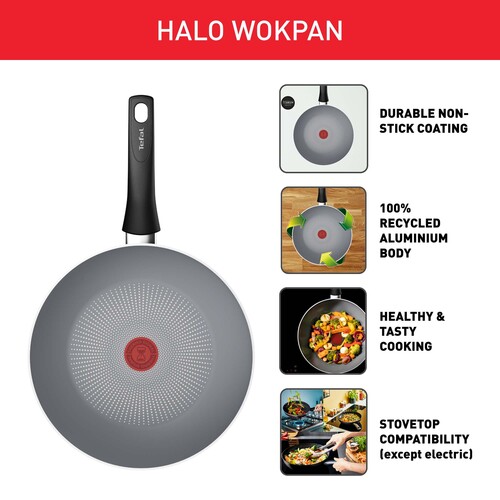 Halo Wokpanna 28 cm, Grå