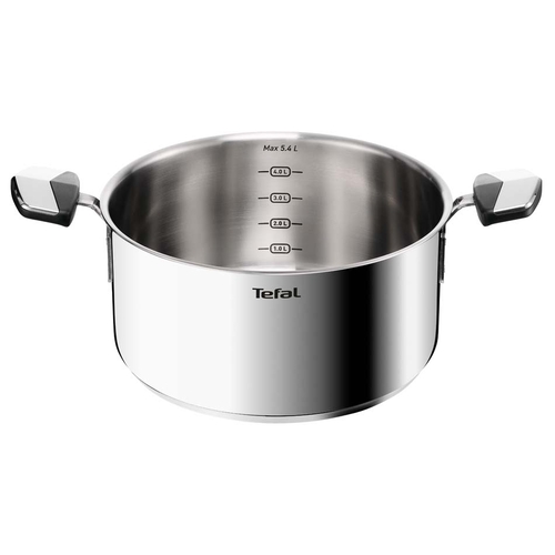Gryta 24 cm/5,4L. med lock, Rostfritt stål Obelagd, Emotion Plus SS