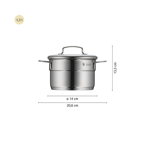 Mini gryta 14 cm /1,3L m. Lock, rostfritt stål 18/10 Cromargan® 