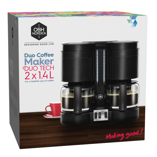 Duo Tech 2 Kaffebryggare i 1 Svart 20 koppar 
