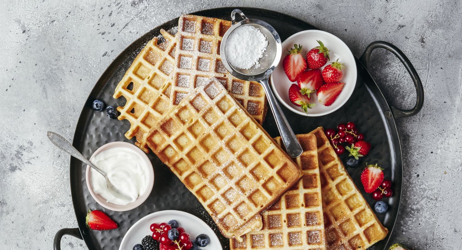 Belgiska våfflor med frukt