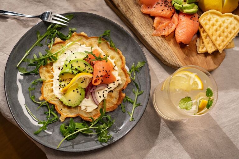 Matiga våfflor med lyxiga toppings. 