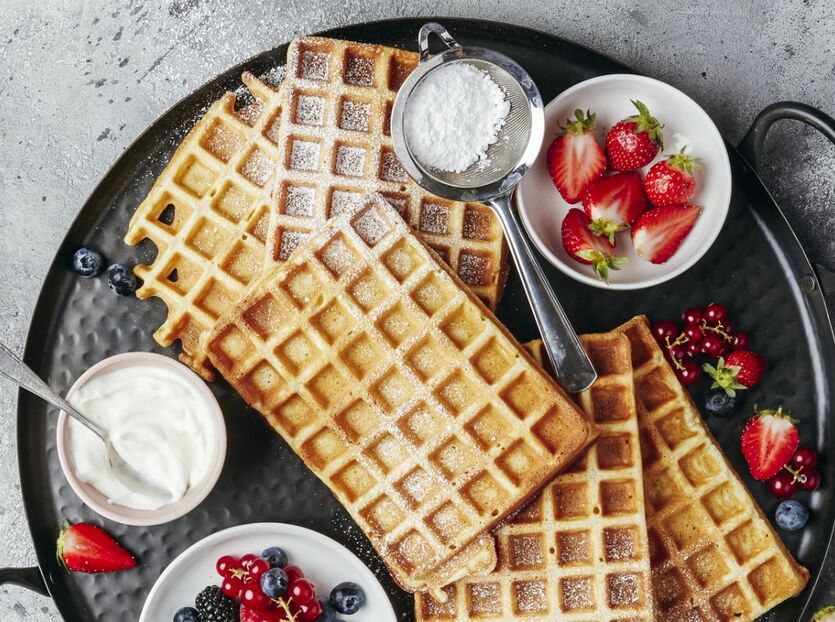 Belgiska våfflor med frukt