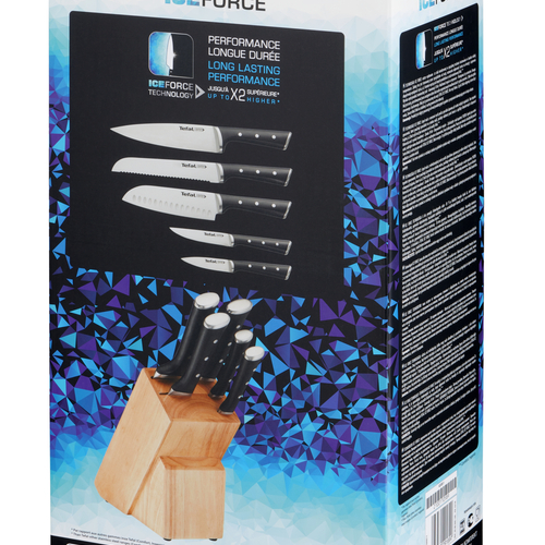 Ice Force Set Kökskniv Träblock + 5 knivar 