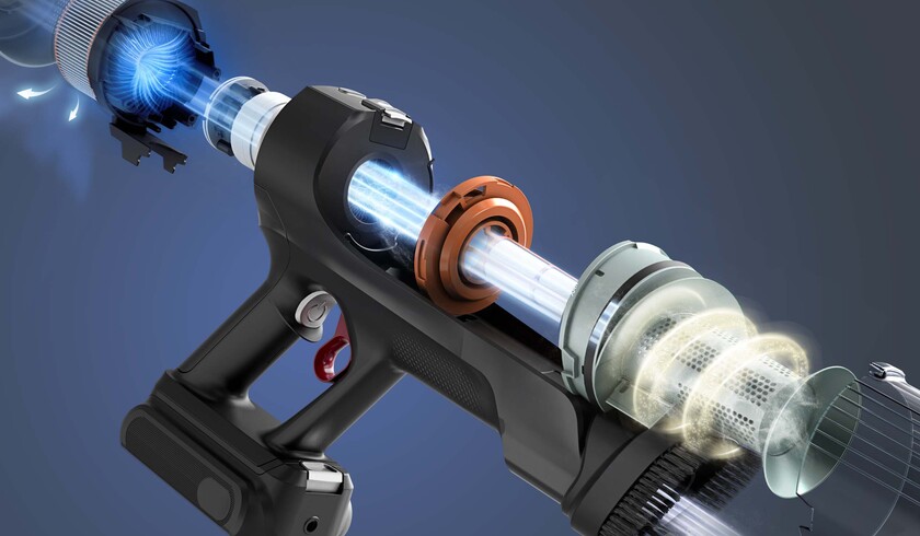 Kraftfull sladdlös skaftdammsugare