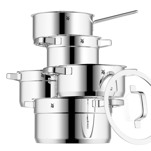 Compact Cuisine grytset 5 st m. Lock (24/20/20/16/16cm) 18/10 stål 
